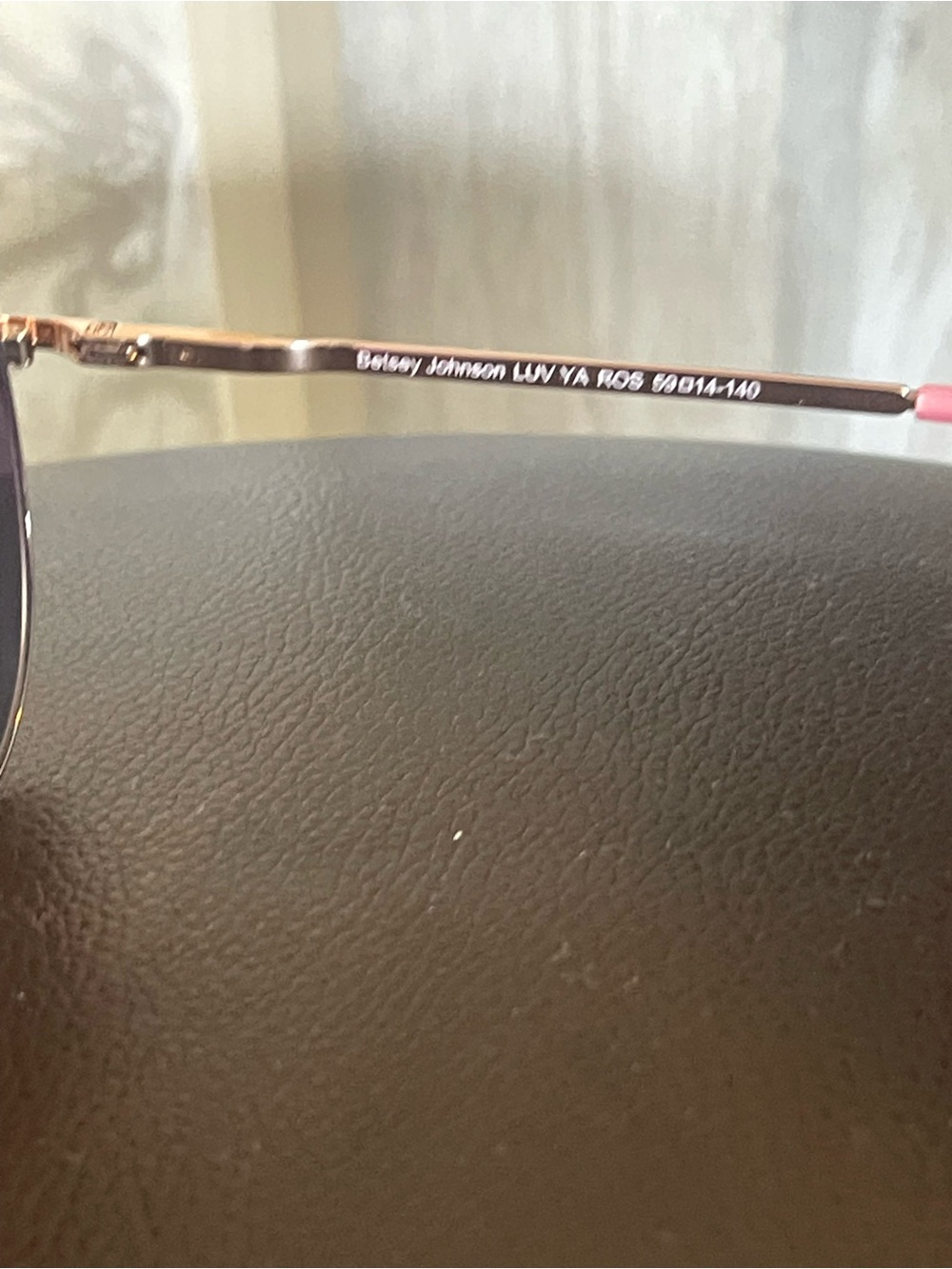 Betsey Johnson Gold Aviator Sunglasses with Pink Reflective Lenses - Picture 7 of 7